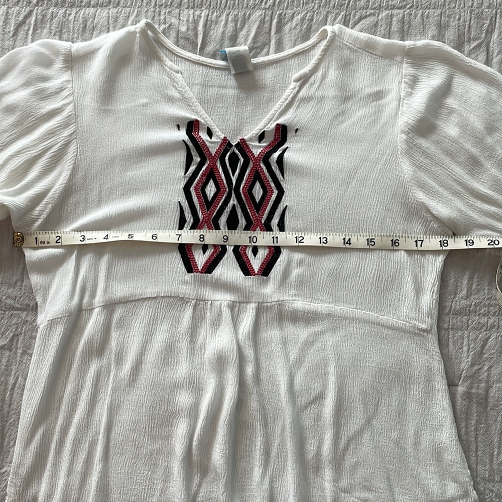 Buttons Boho 3/4 Sleeve Peasant Top - Picture 7 of 10